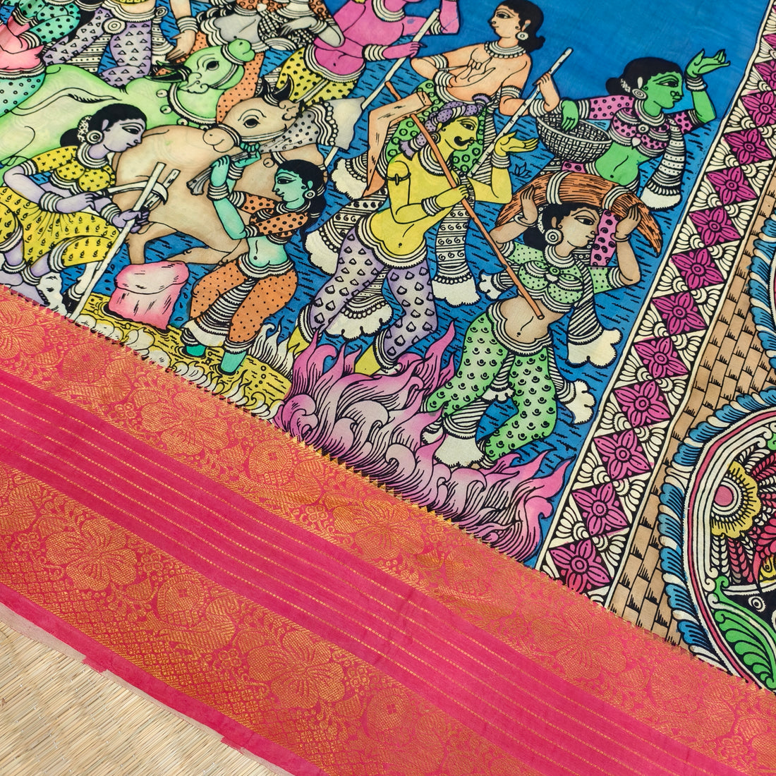 Pen kalamkari kanchi pattu saree