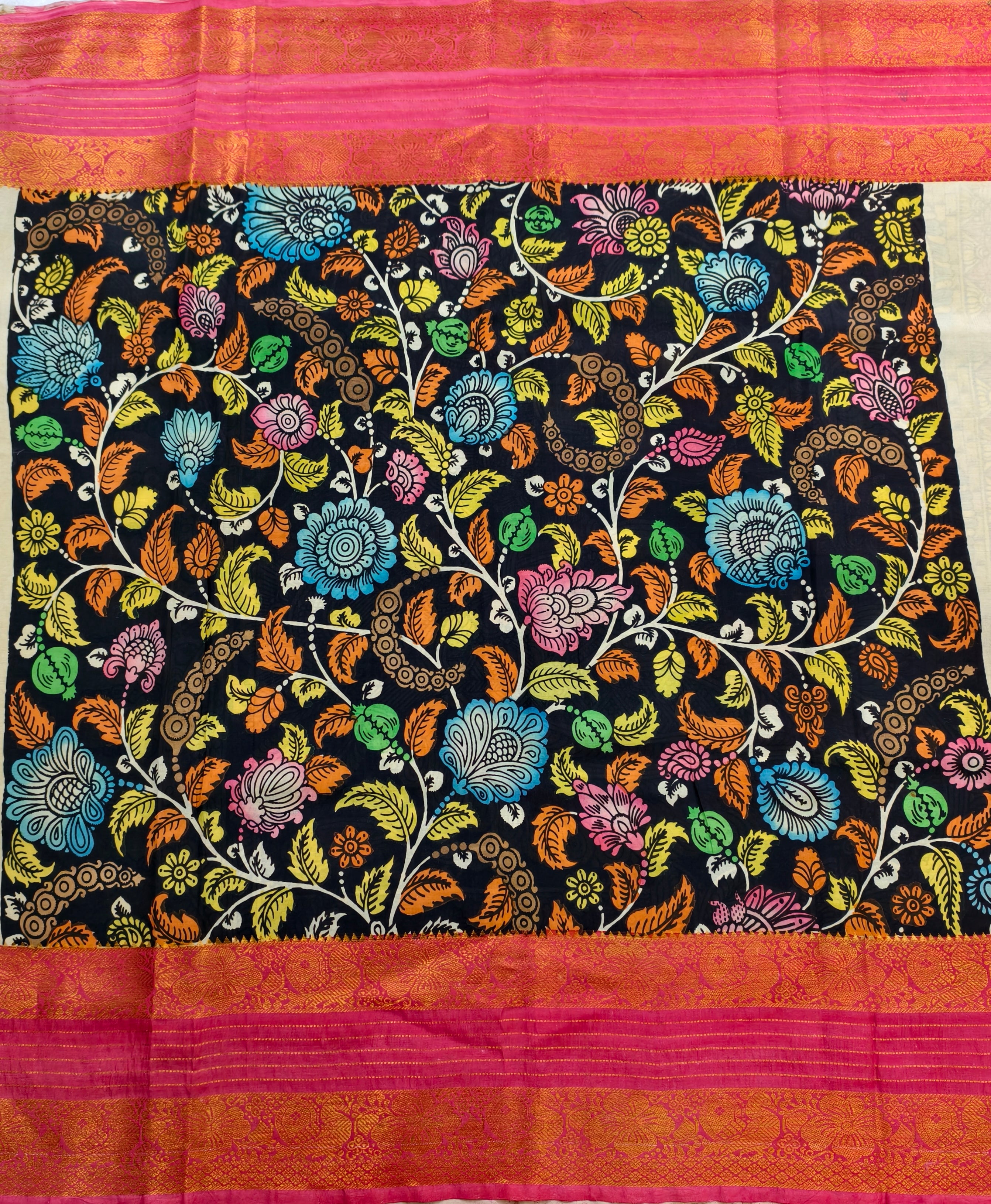 Pen kalamkari kanchi pattu saree