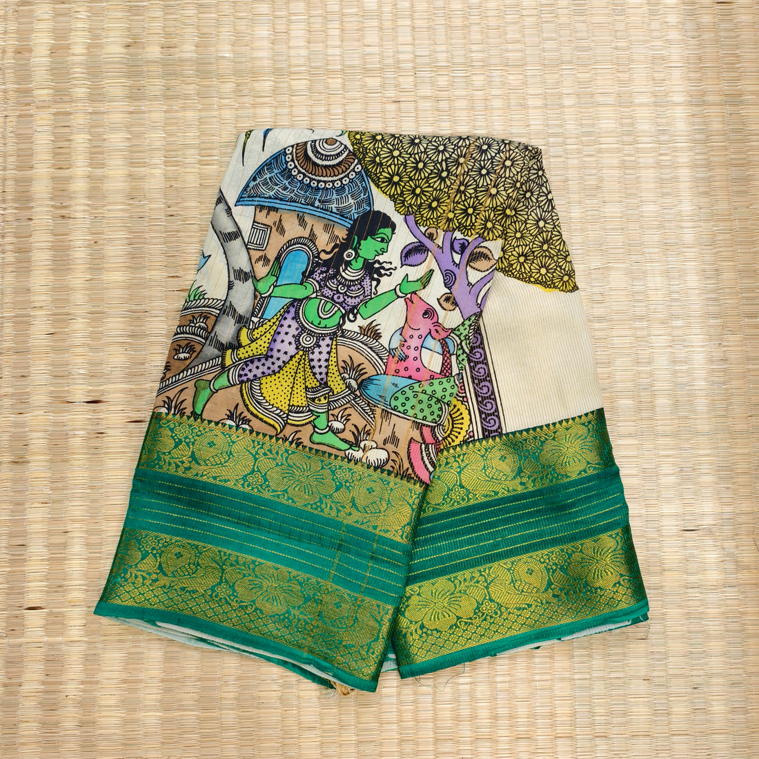 Pen kalamkari kanchi pattu saree