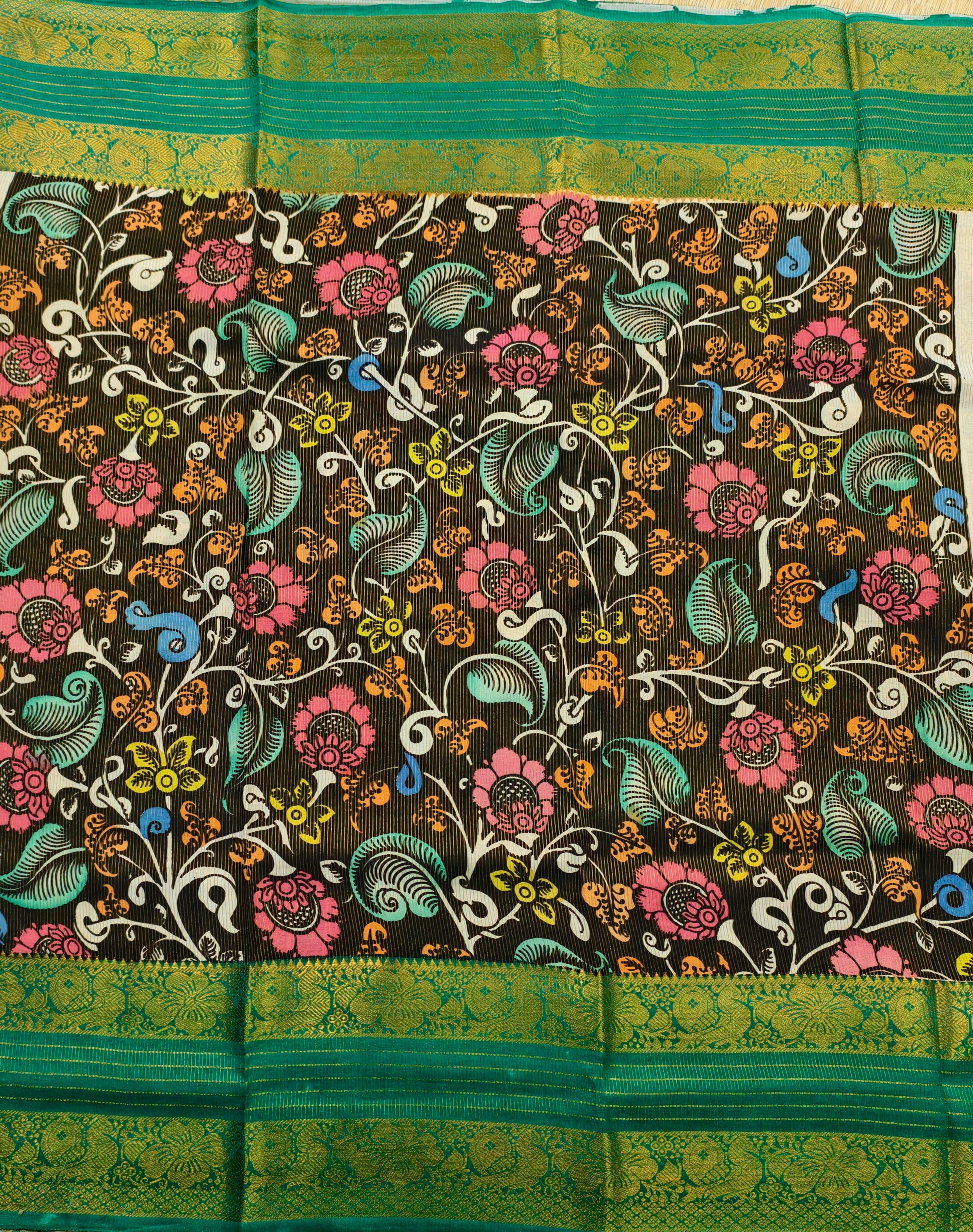 Pen kalamkari kanchi pattu saree