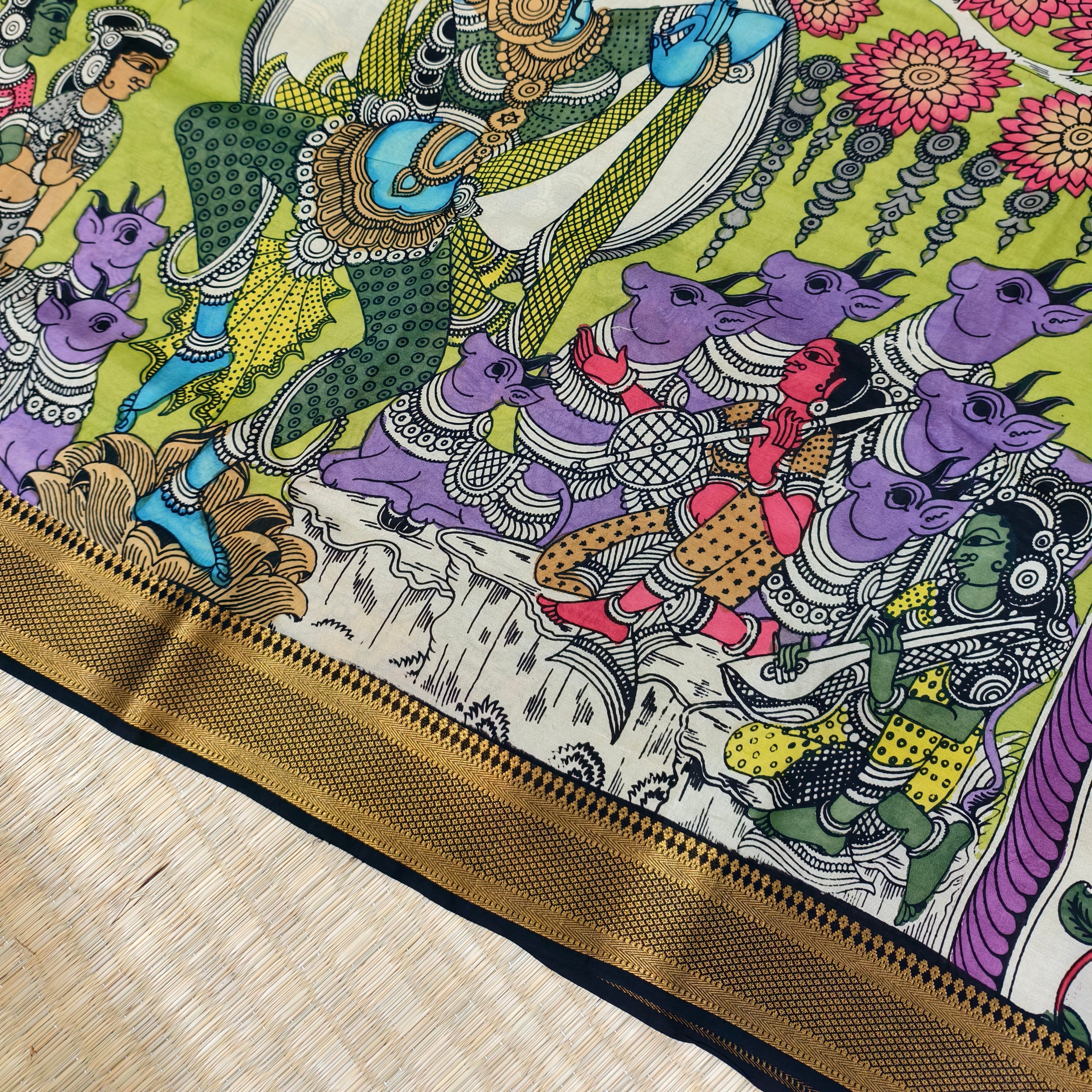 Pen kalamkari banglore silk saree