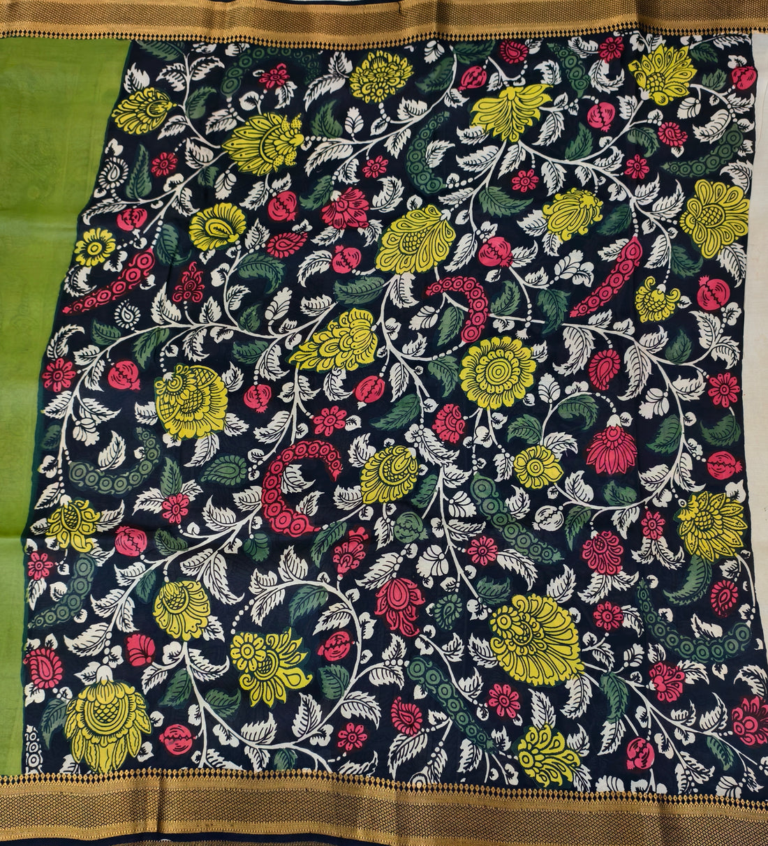 Pen kalamkari banglore silk saree