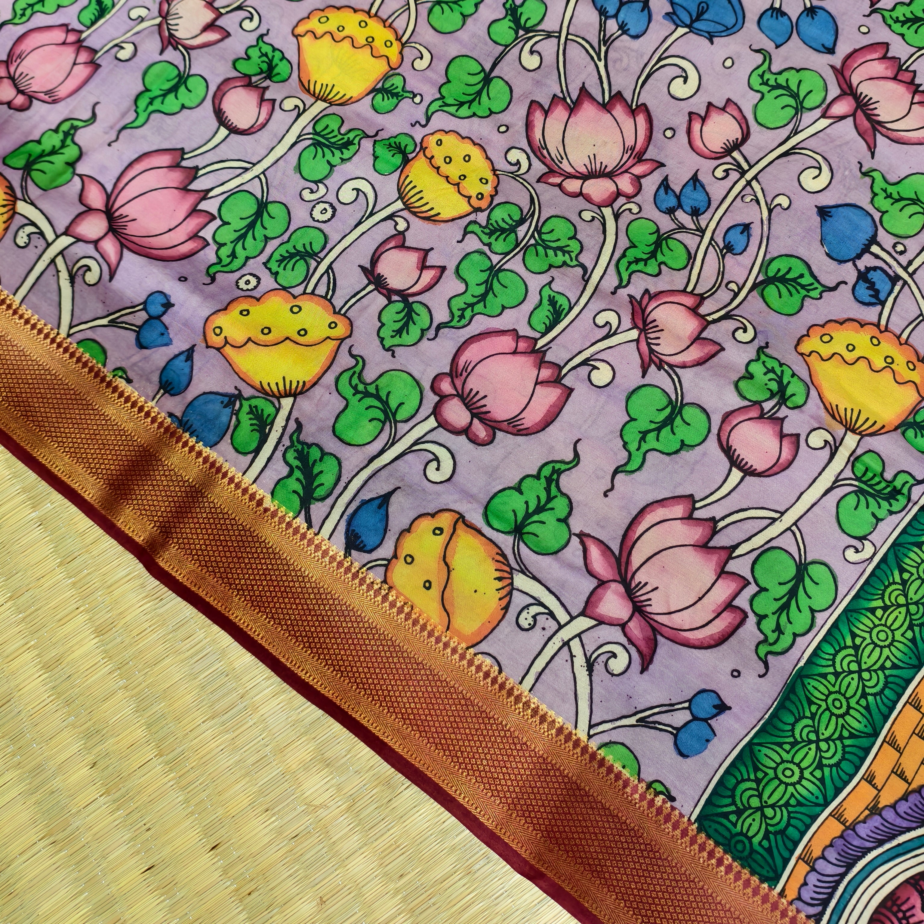 Pen kalamkari banglore silk saree
