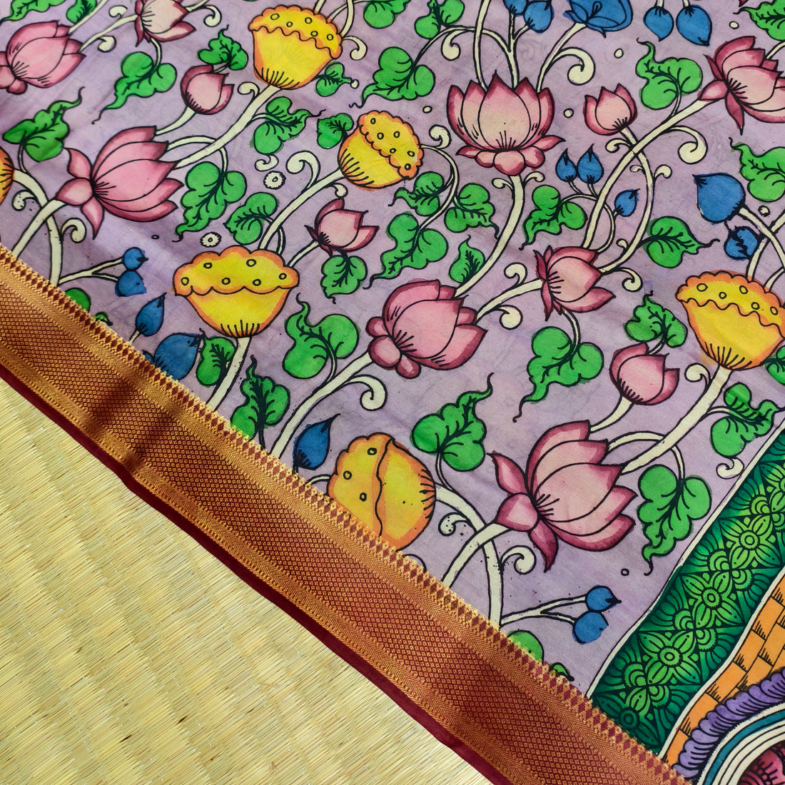 Pen kalamkari banglore silk saree