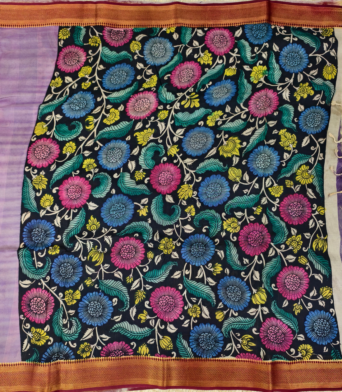 Pen kalamkari banglore silk saree