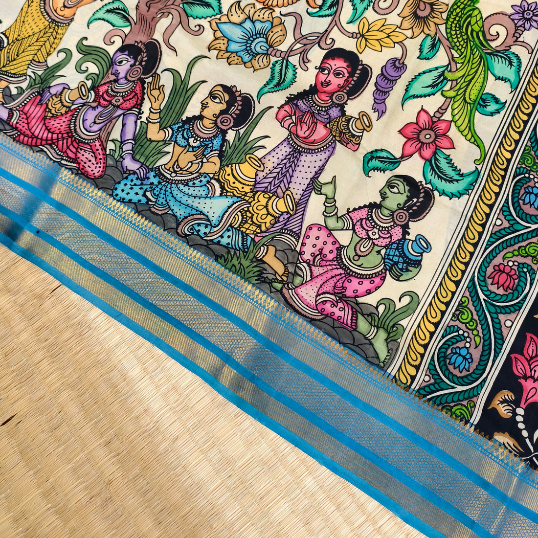 Pen kalamkari kanchi pattu saree