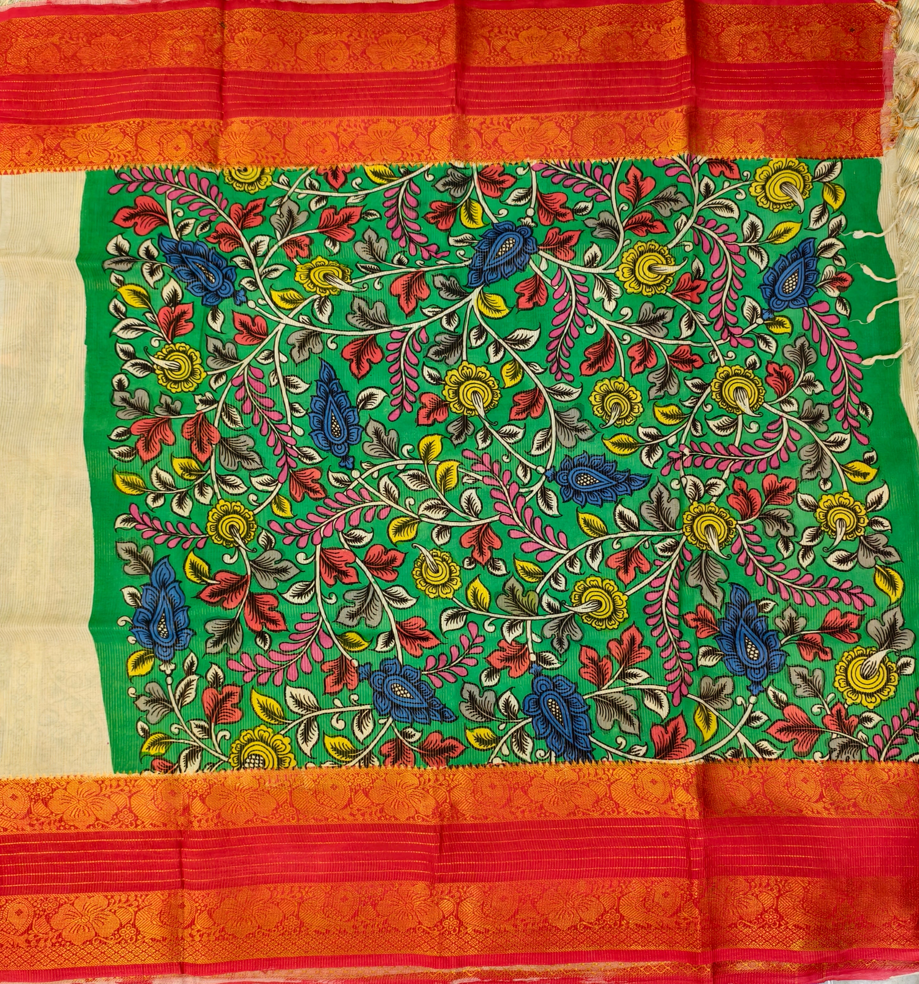Pen kalamkari kanchi pattu saree