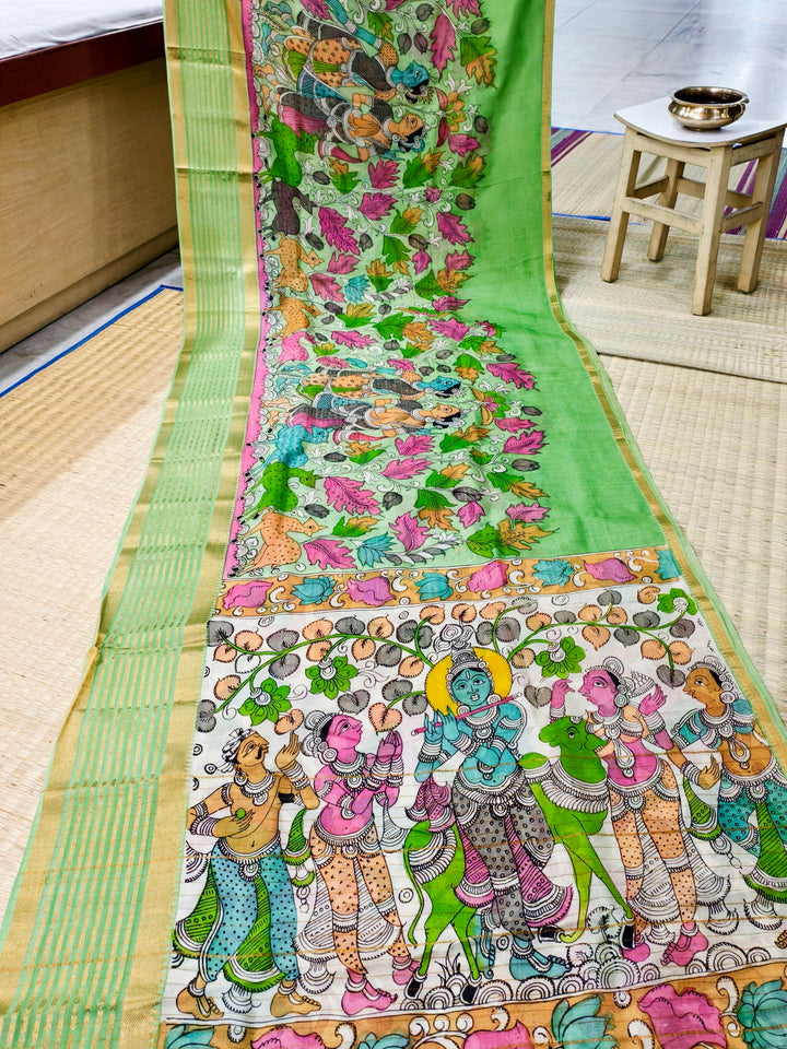 Pen kalamkari Mangalagiri pattu saree