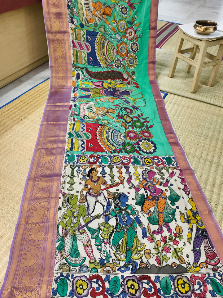Pen kalamkari venkatagiri pattu saree