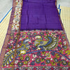 Plain Mangalagiri silk with kalamkari gap border