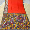 Plain Mangalagiri silk with kalamkari gap border