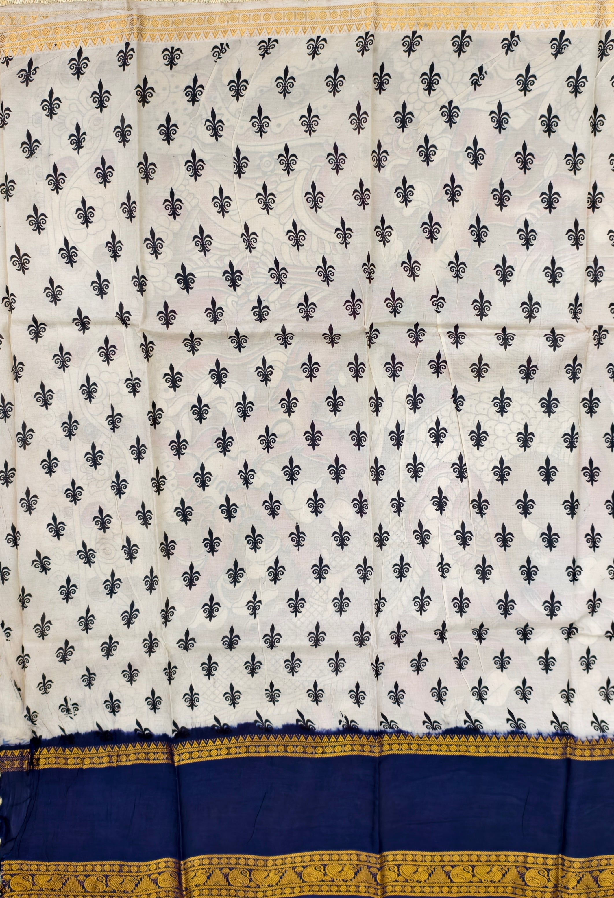 Kalamkari block printed Mangalagiri silksaree