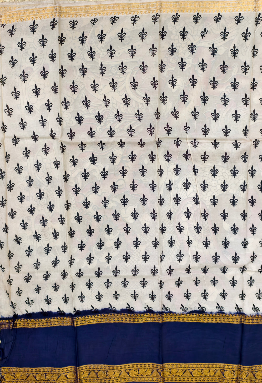 Kalamkari block printed Mangalagiri silksaree