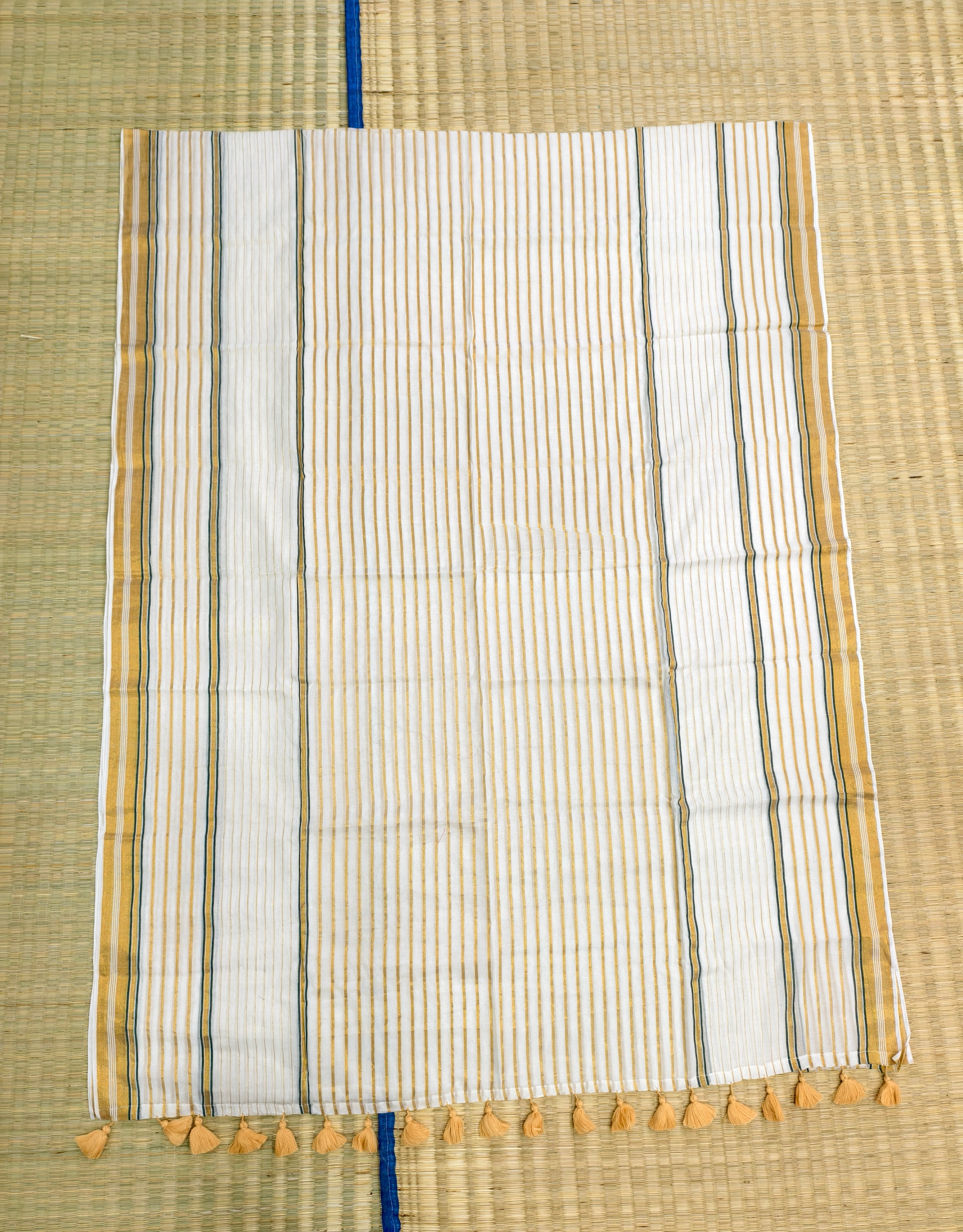 Mul cotton saree with zari stripes