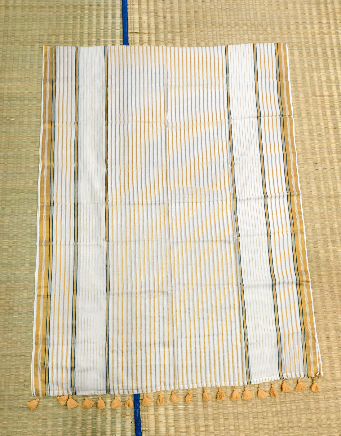 Mul cotton saree with zari stripes