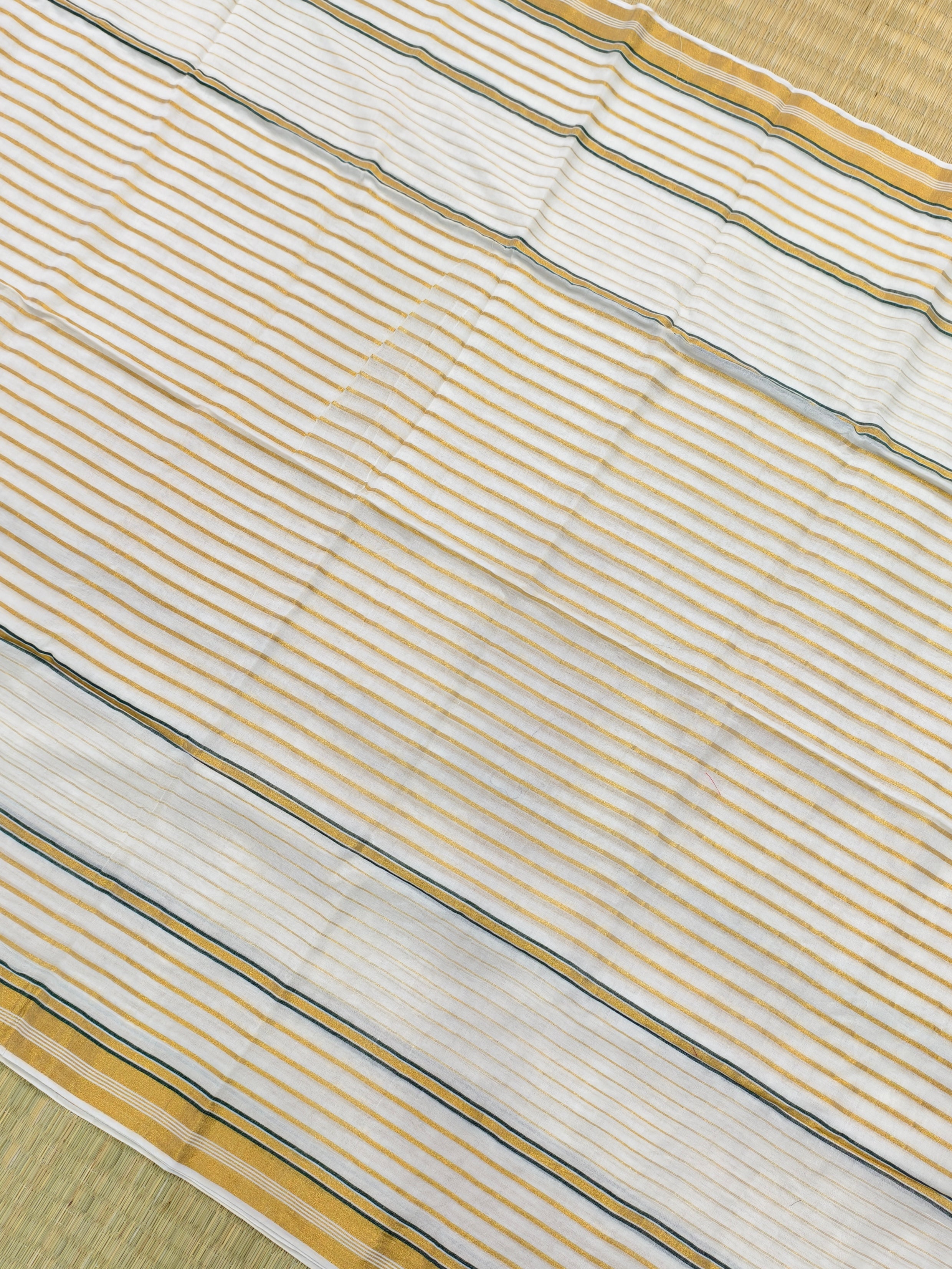 Mul cotton saree with zari stripes