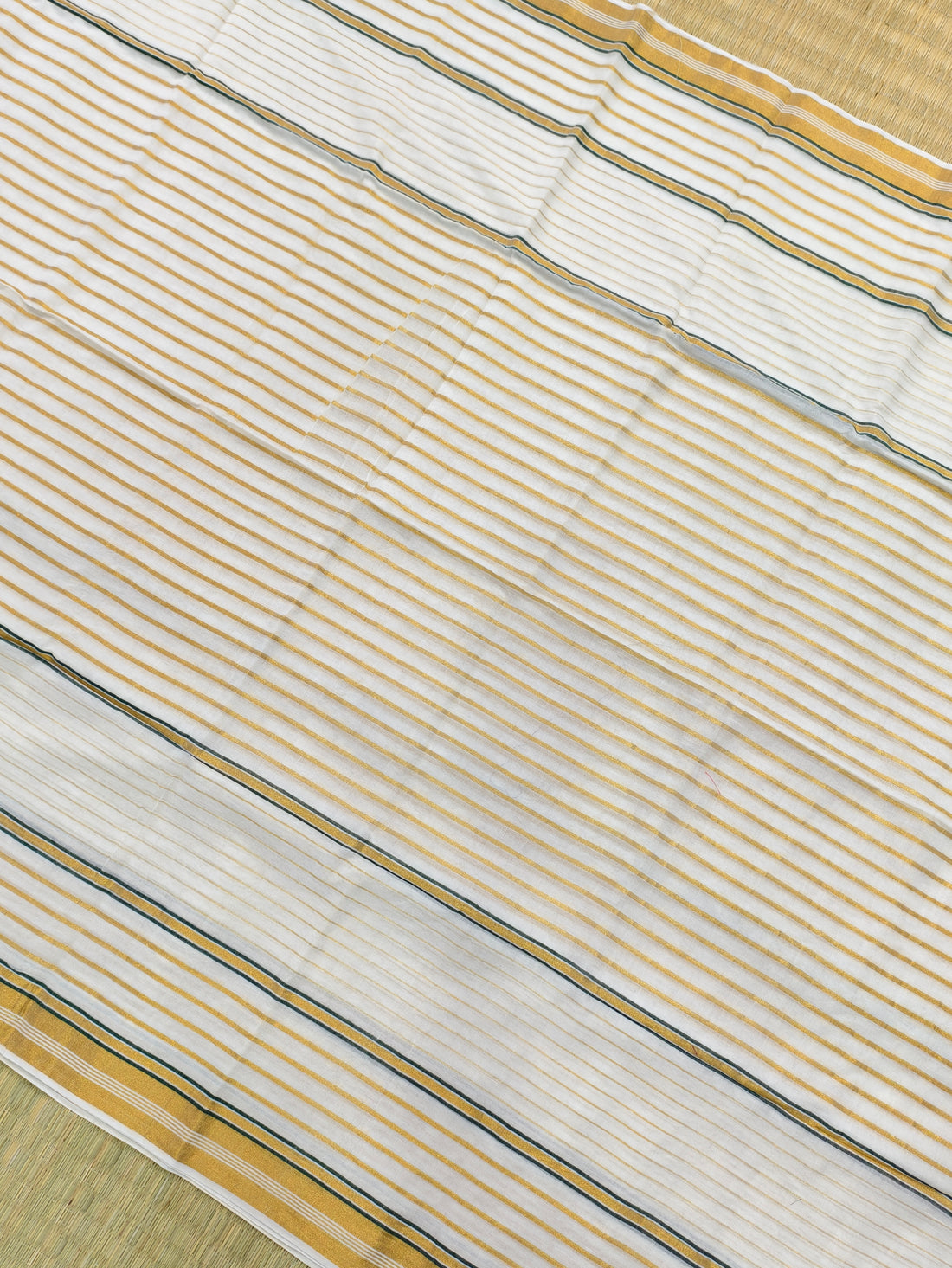 Mul cotton saree with zari stripes