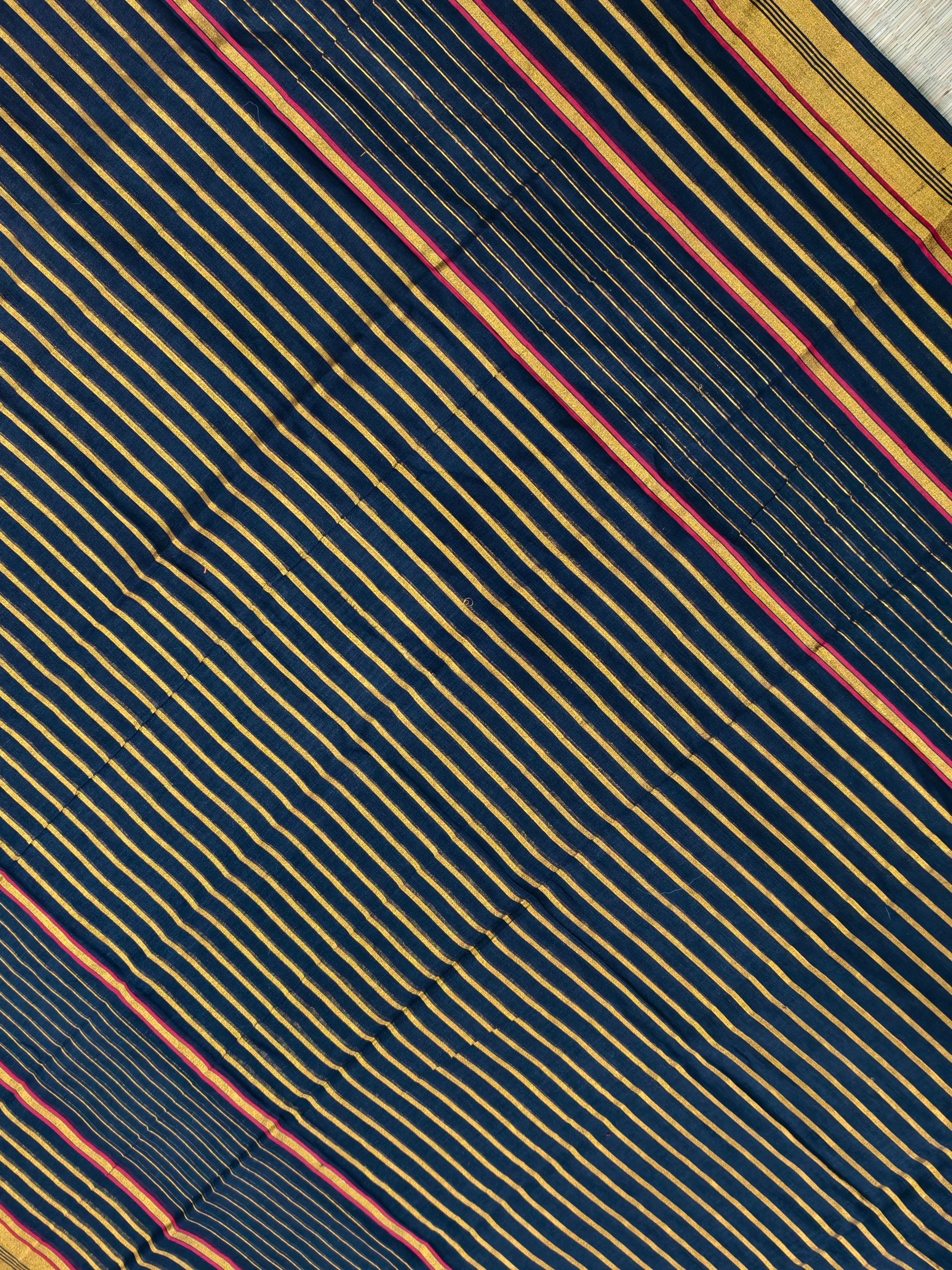 Mul cotton saree with zari stripes