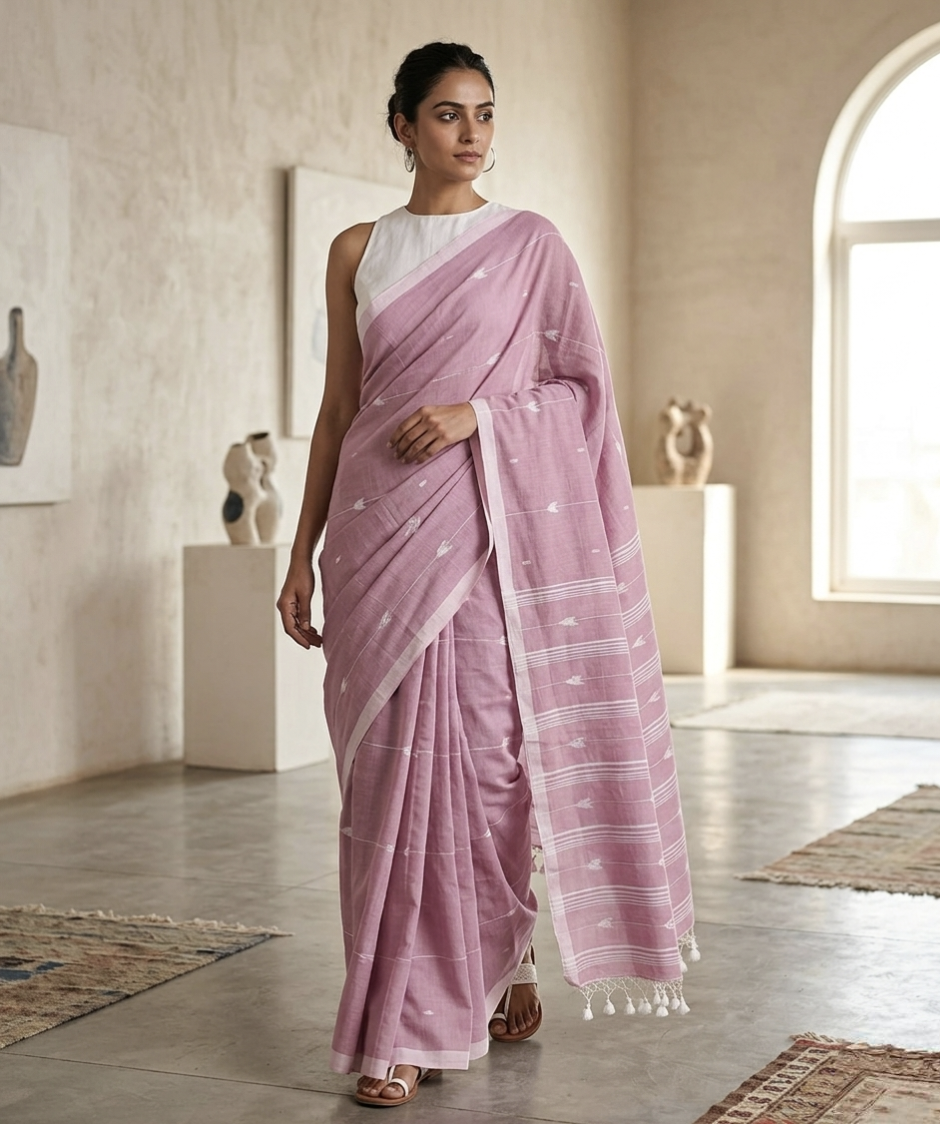 Cotton by cotton jamdani saree