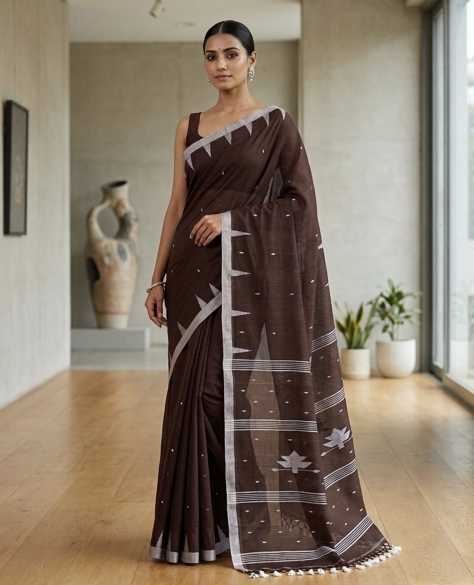 Premium mul jamdani saree