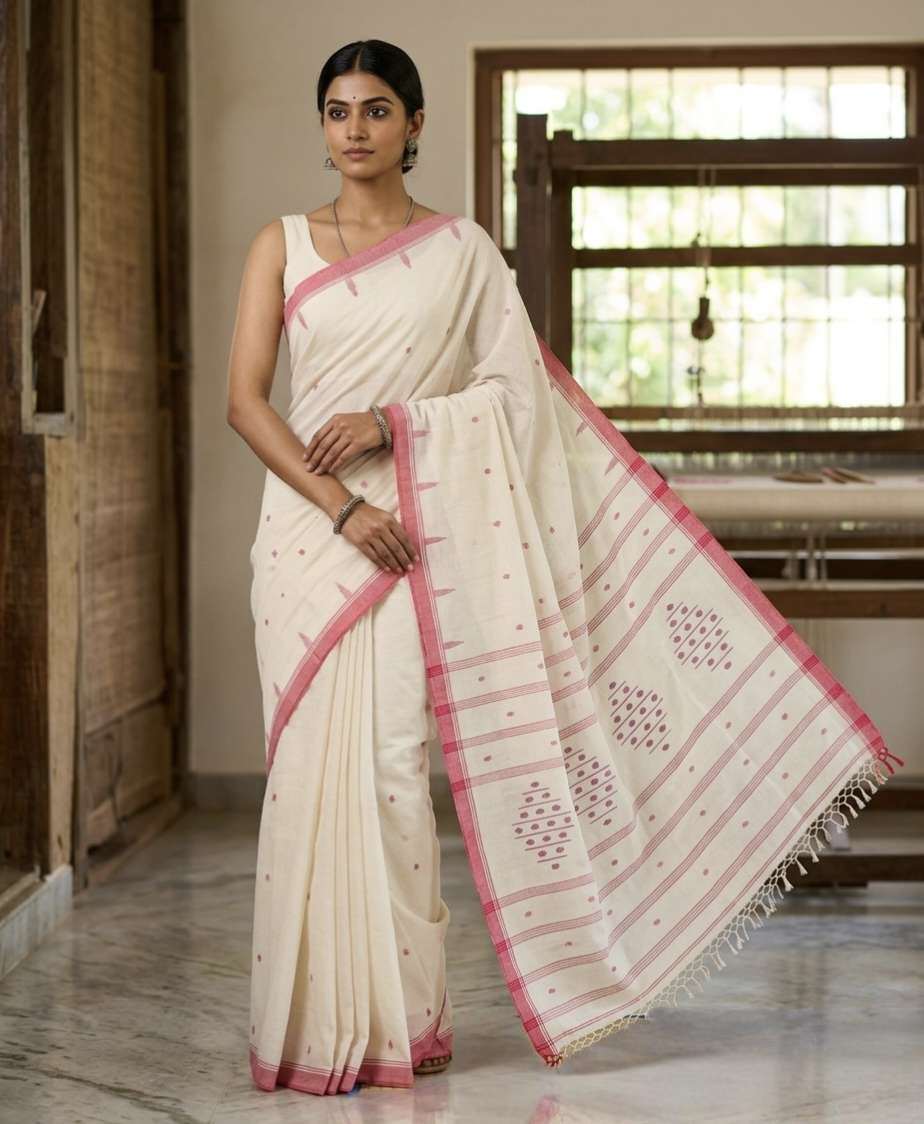 Cotton by cotton jamdani saree