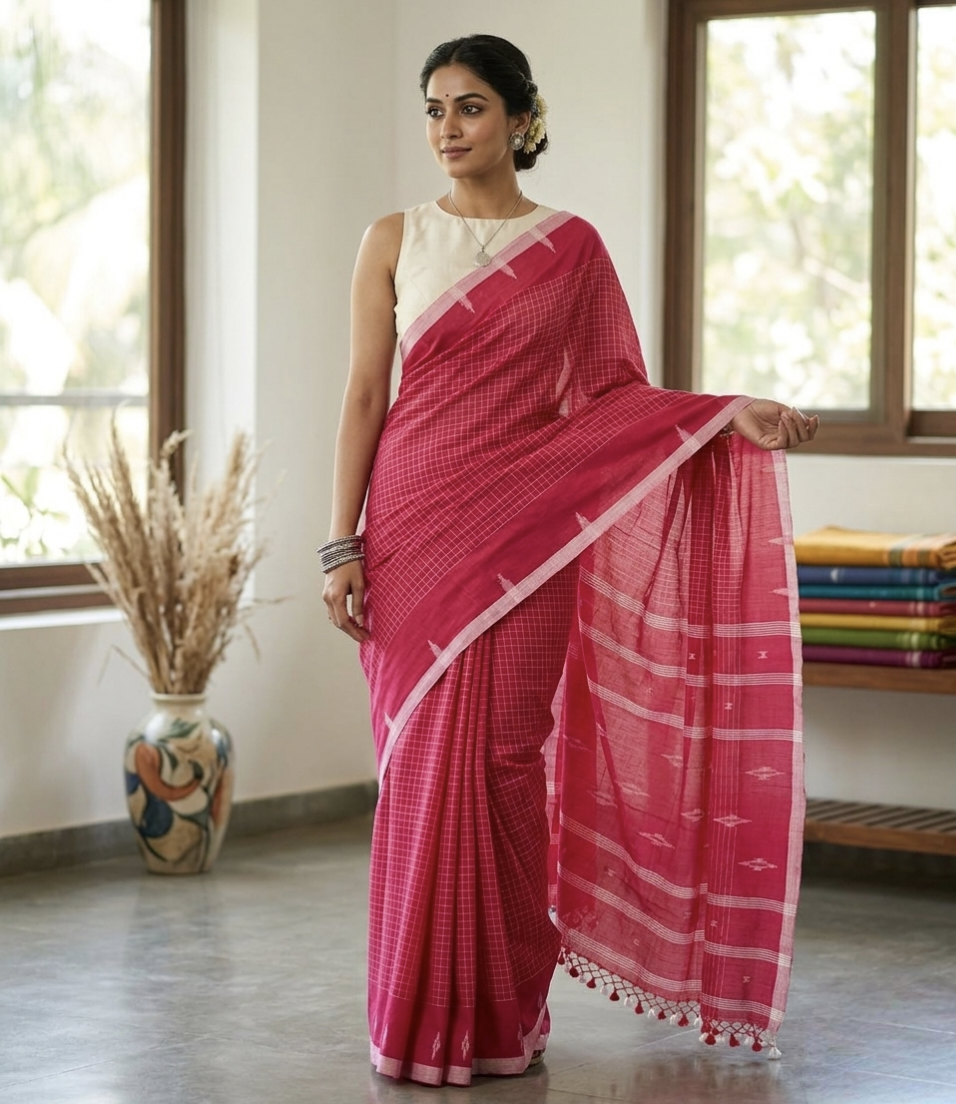 Cotton by cotton jamdani saree