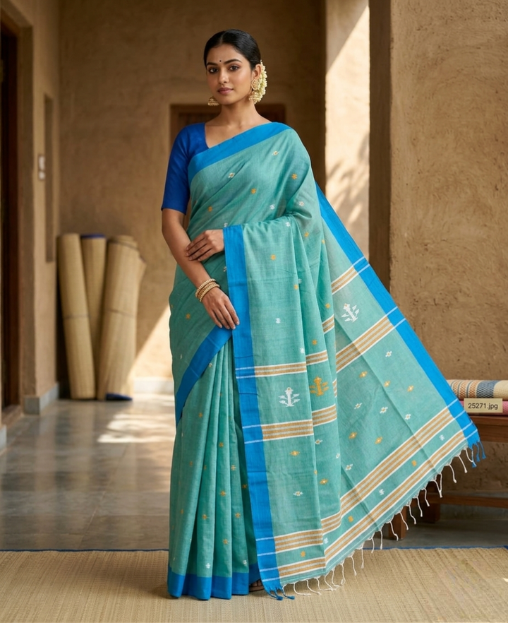 Cotton by cotton jamdani saree