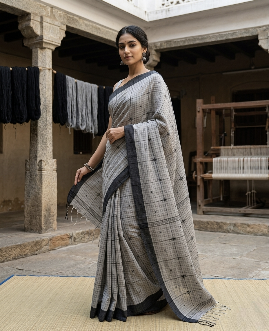 Cotton by cotton jamdani saree