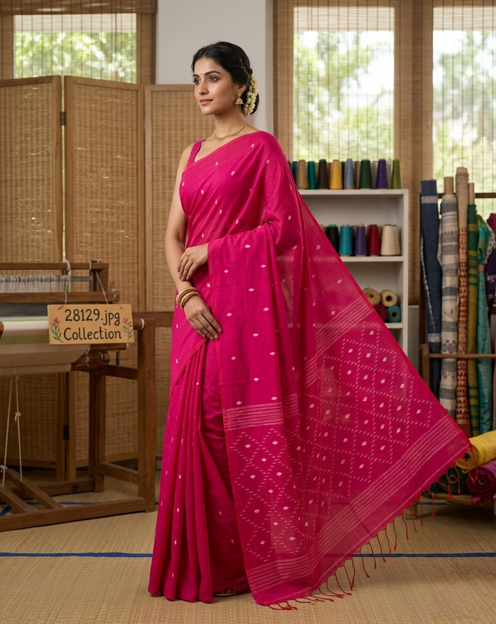 Cotton by cotton jamdani saree