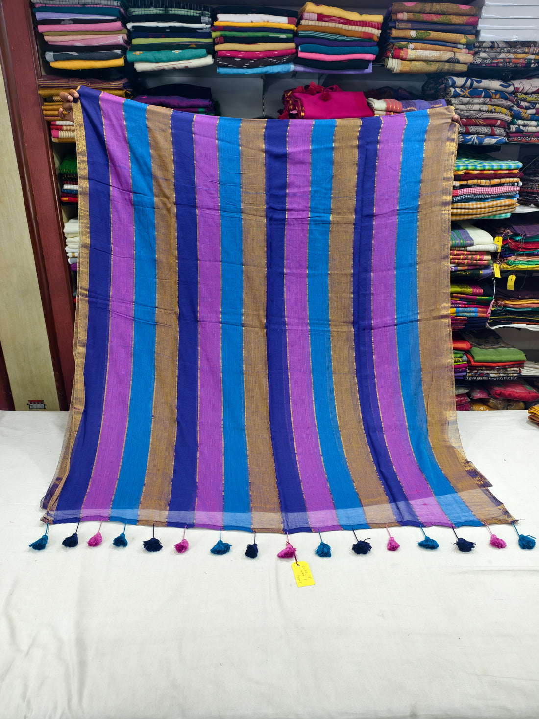 Stripes Mul cotton saree