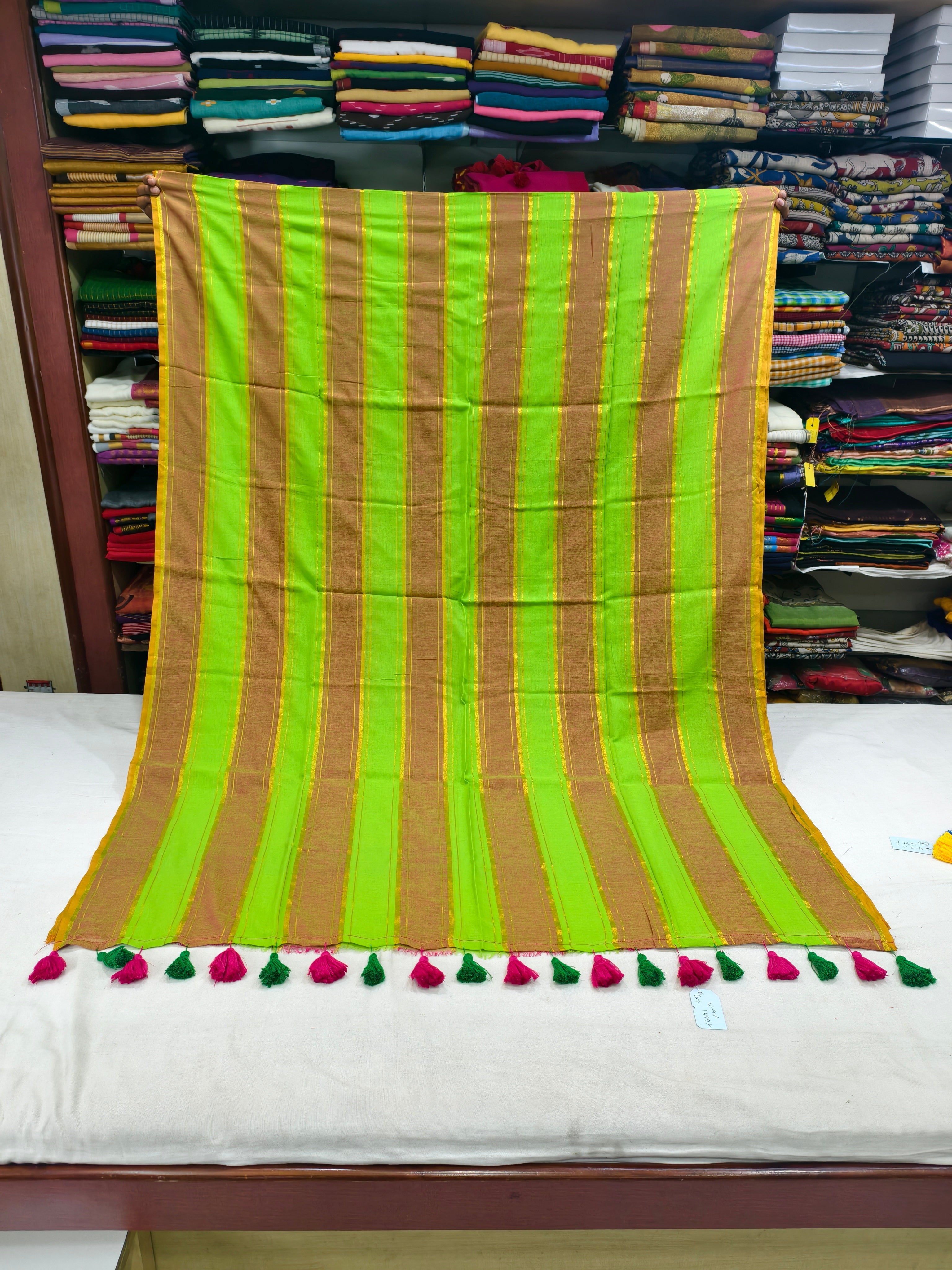 Stripes Mul cotton saree
