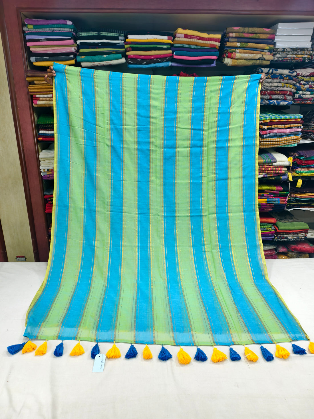 Stripes Mul cotton saree