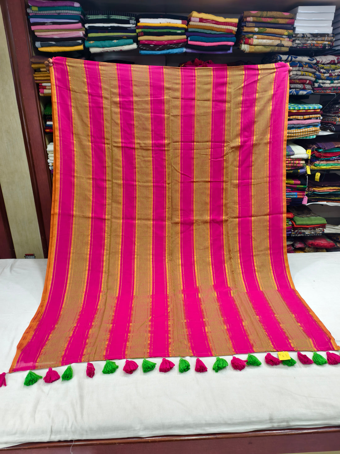Stripes Mul cotton saree