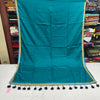 Plain Mul cotton saree with Lace
