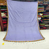 Plain Mul cotton saree with Lace