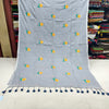 Mul cotton saree with leaf embroidery