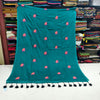 Mul cotton saree with leaf embroidery