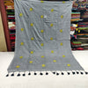 Mul cotton saree with leaf embroidery