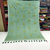 Mul cotton saree with leaf embroidery