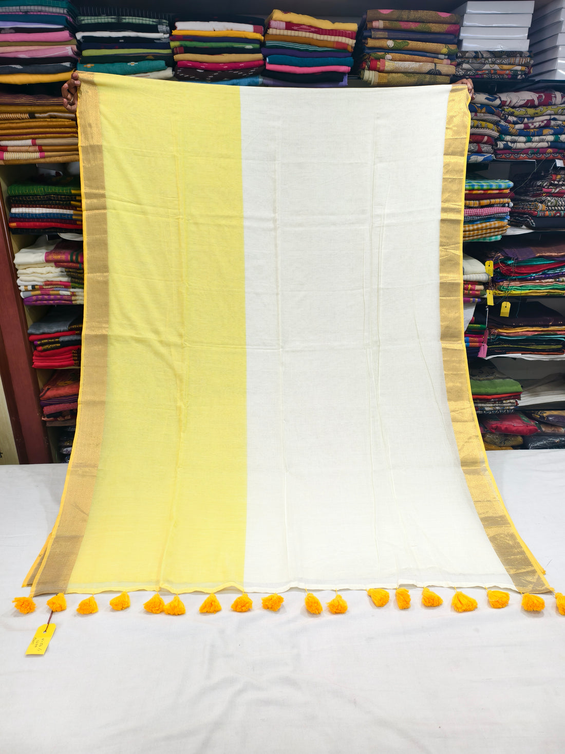 Half and Half mul cotton saree