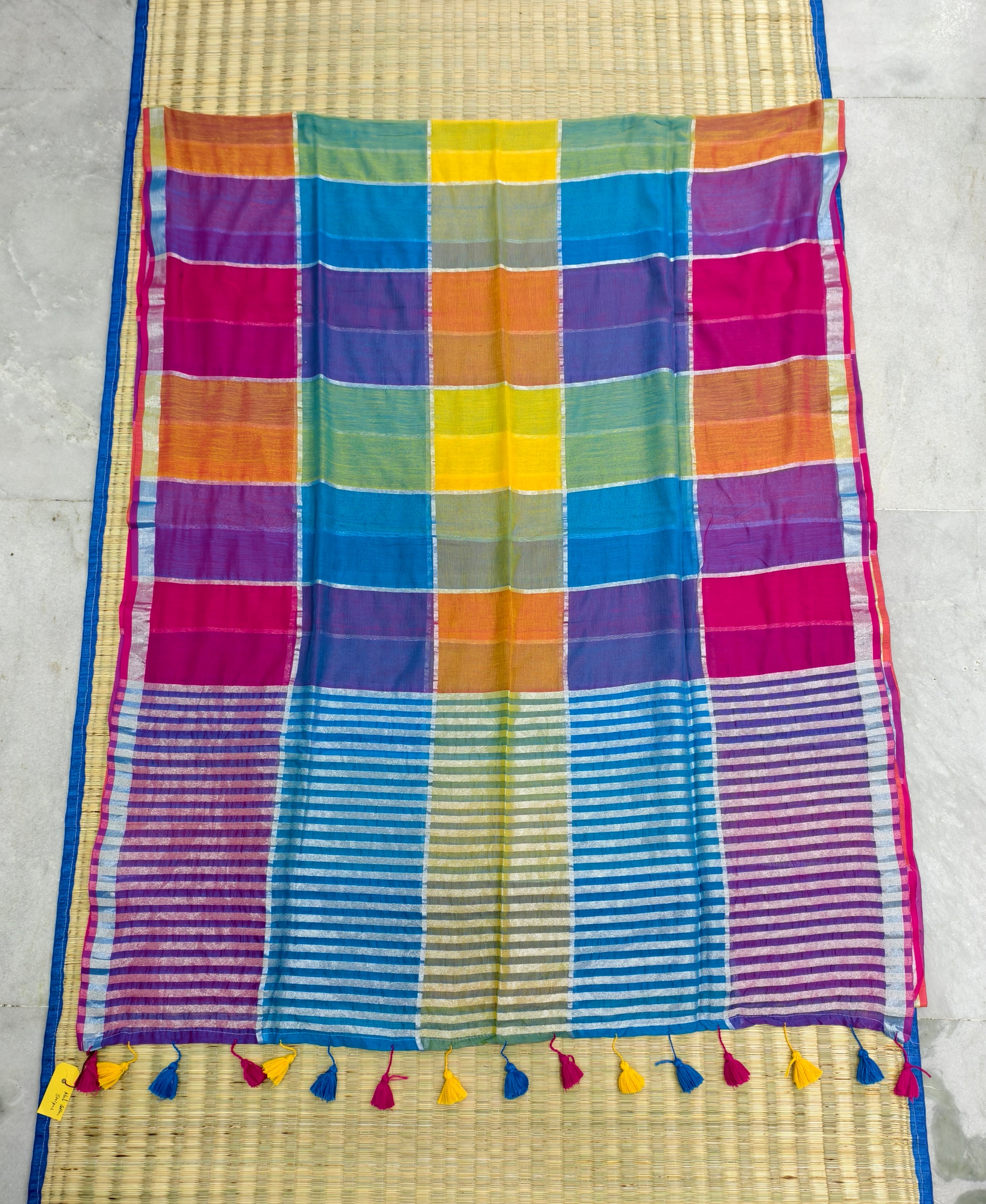 Checks Mul cotton saree