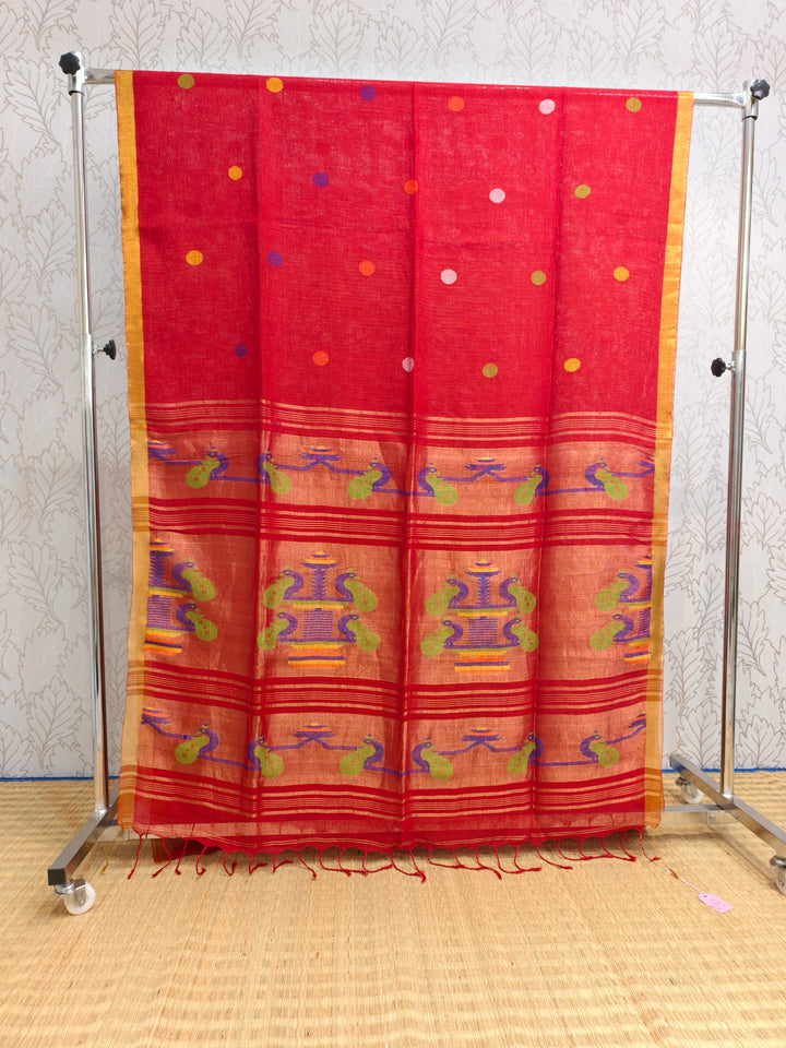 Linen by Linen jamdani saree