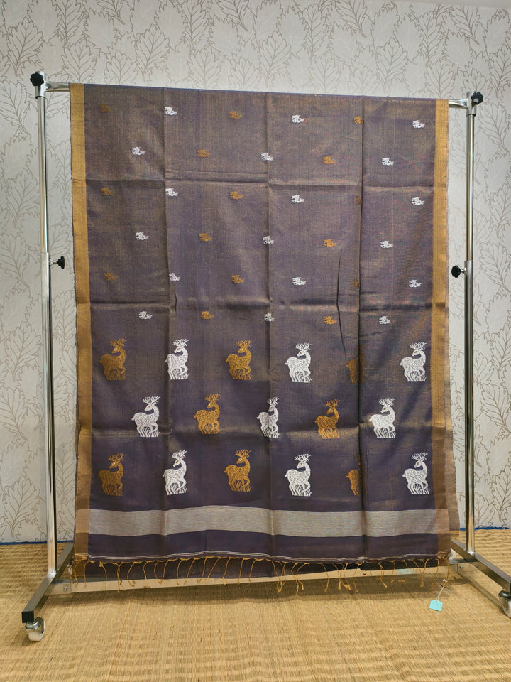 Linen tissue jamdani saree