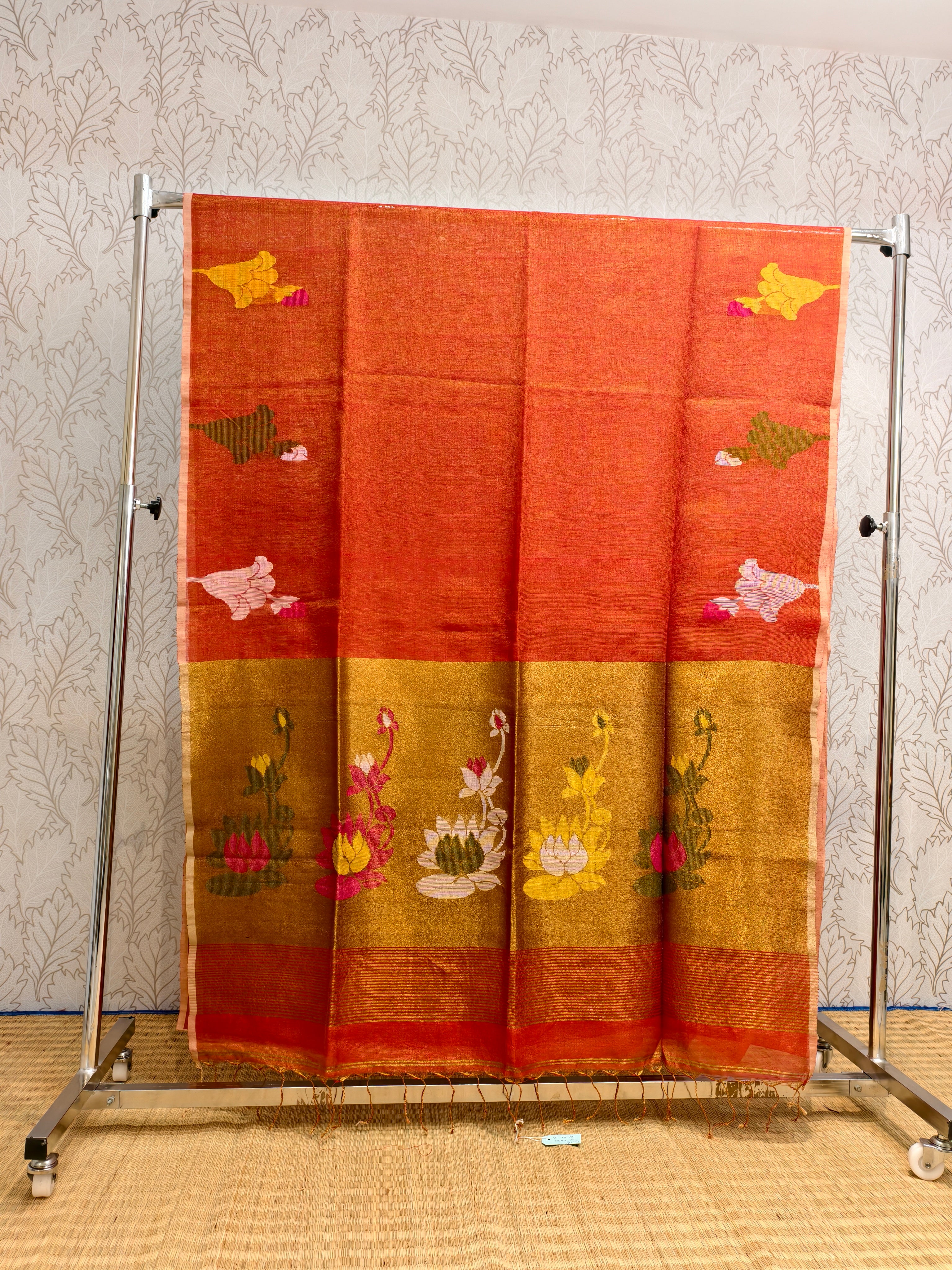 Linen tissue jamdani saree