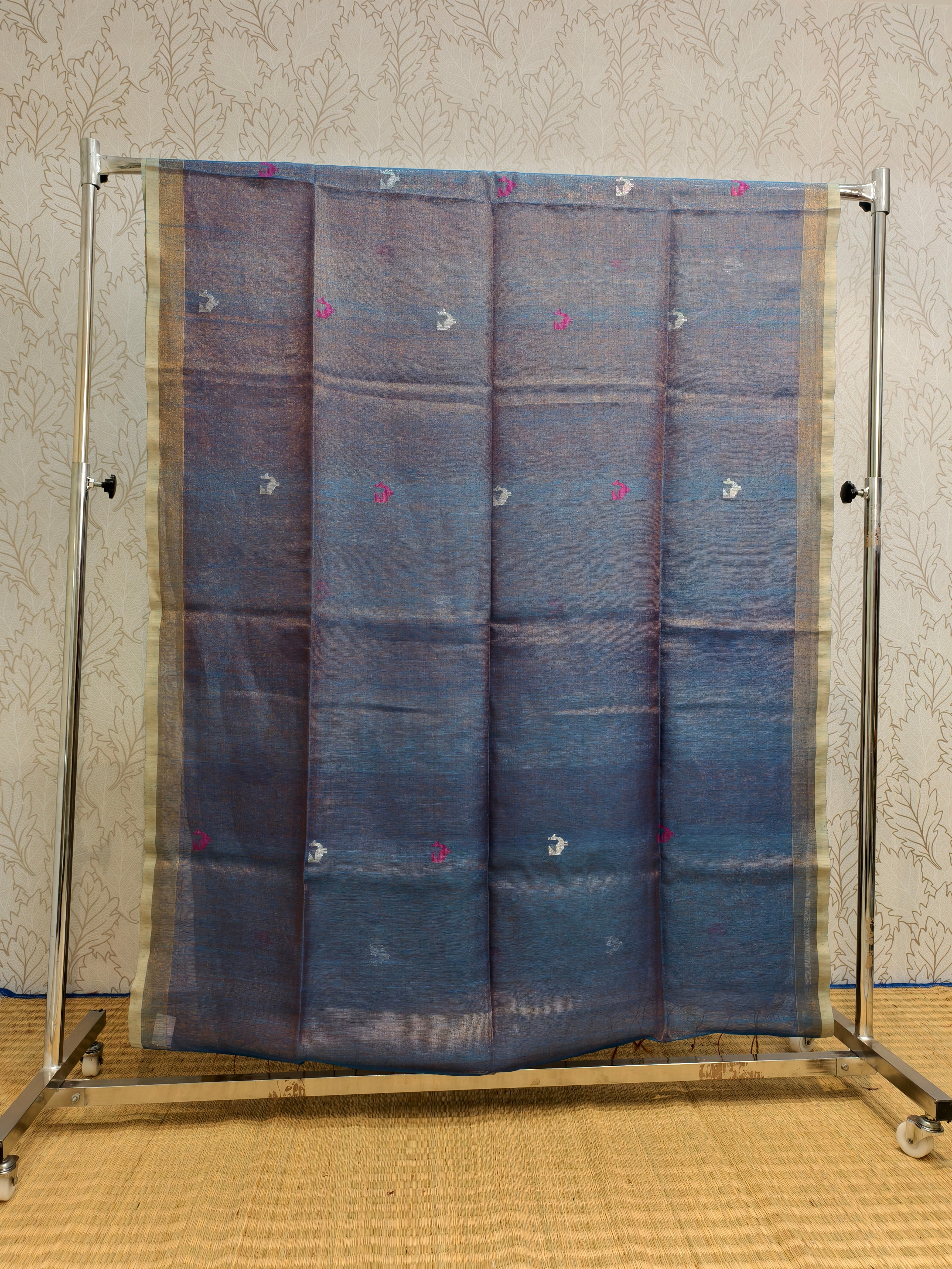 Linen tissue jamdani saree