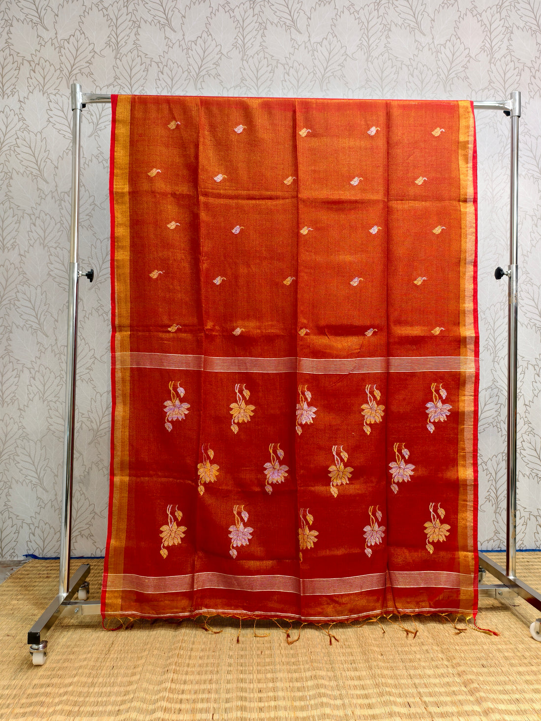 Linen tissue jamdani saree