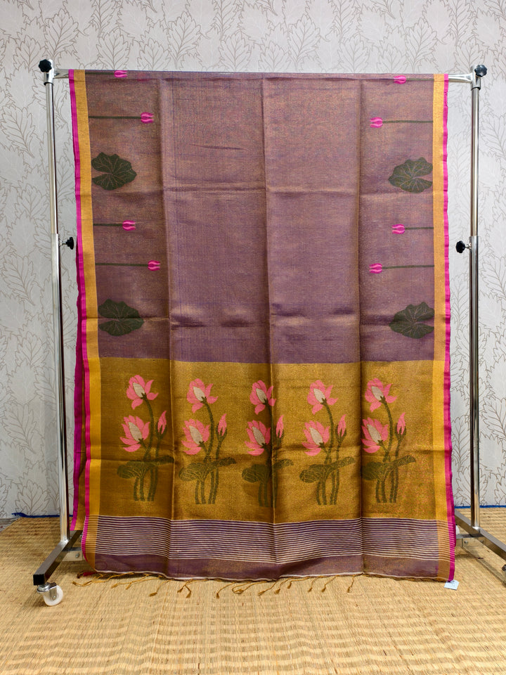 Linen tissue jamdani saree