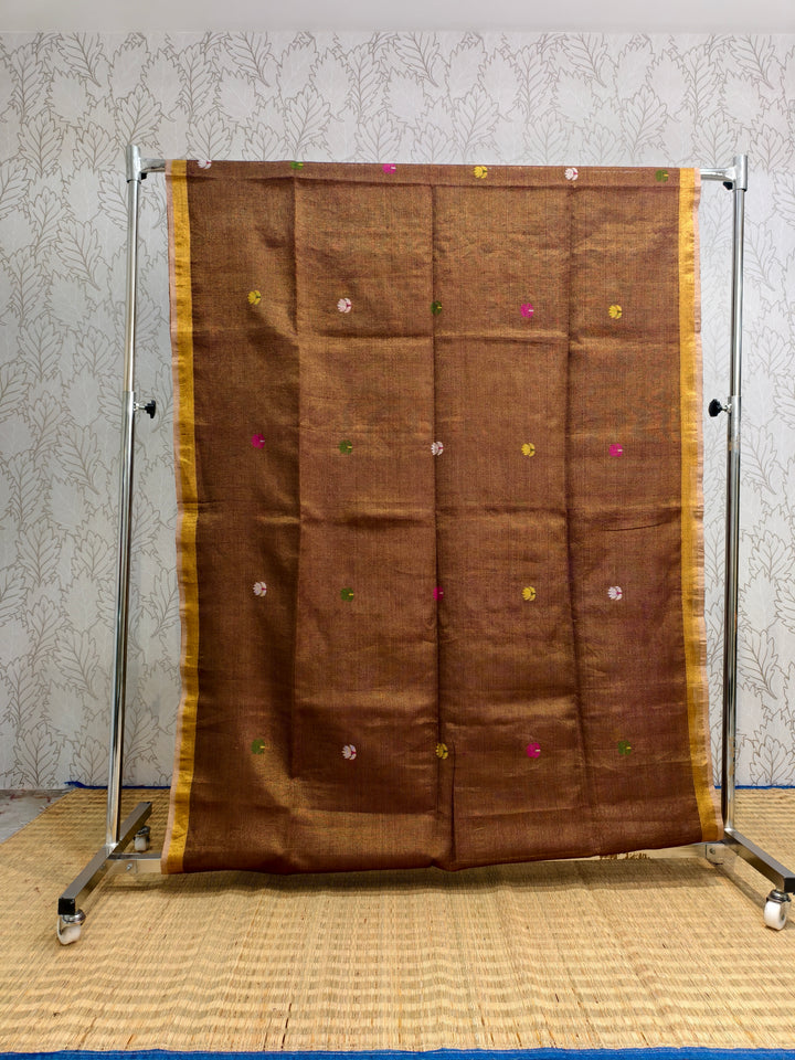 Linen tissue jamdani saree