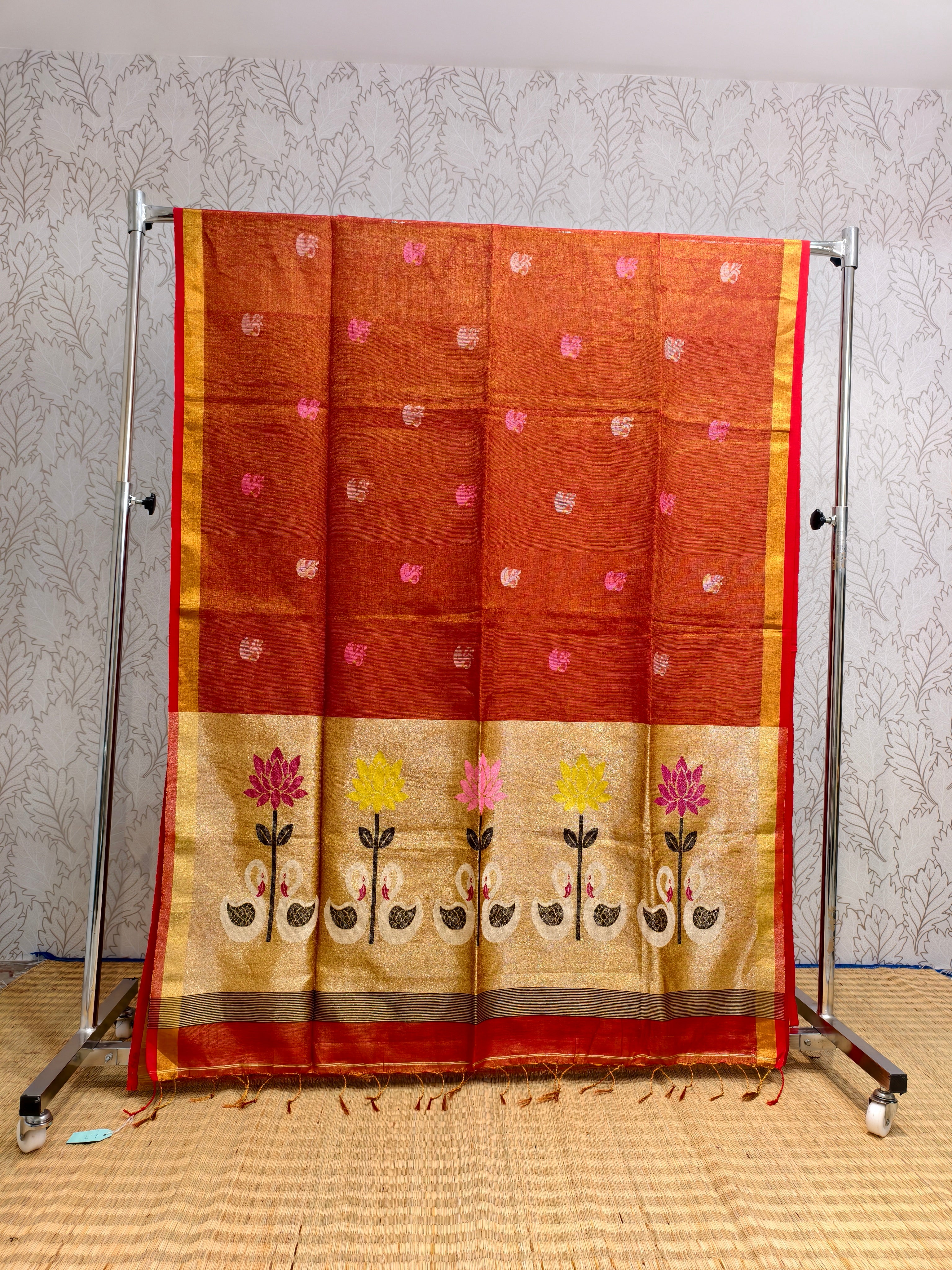 Linen tissue jamdani saree