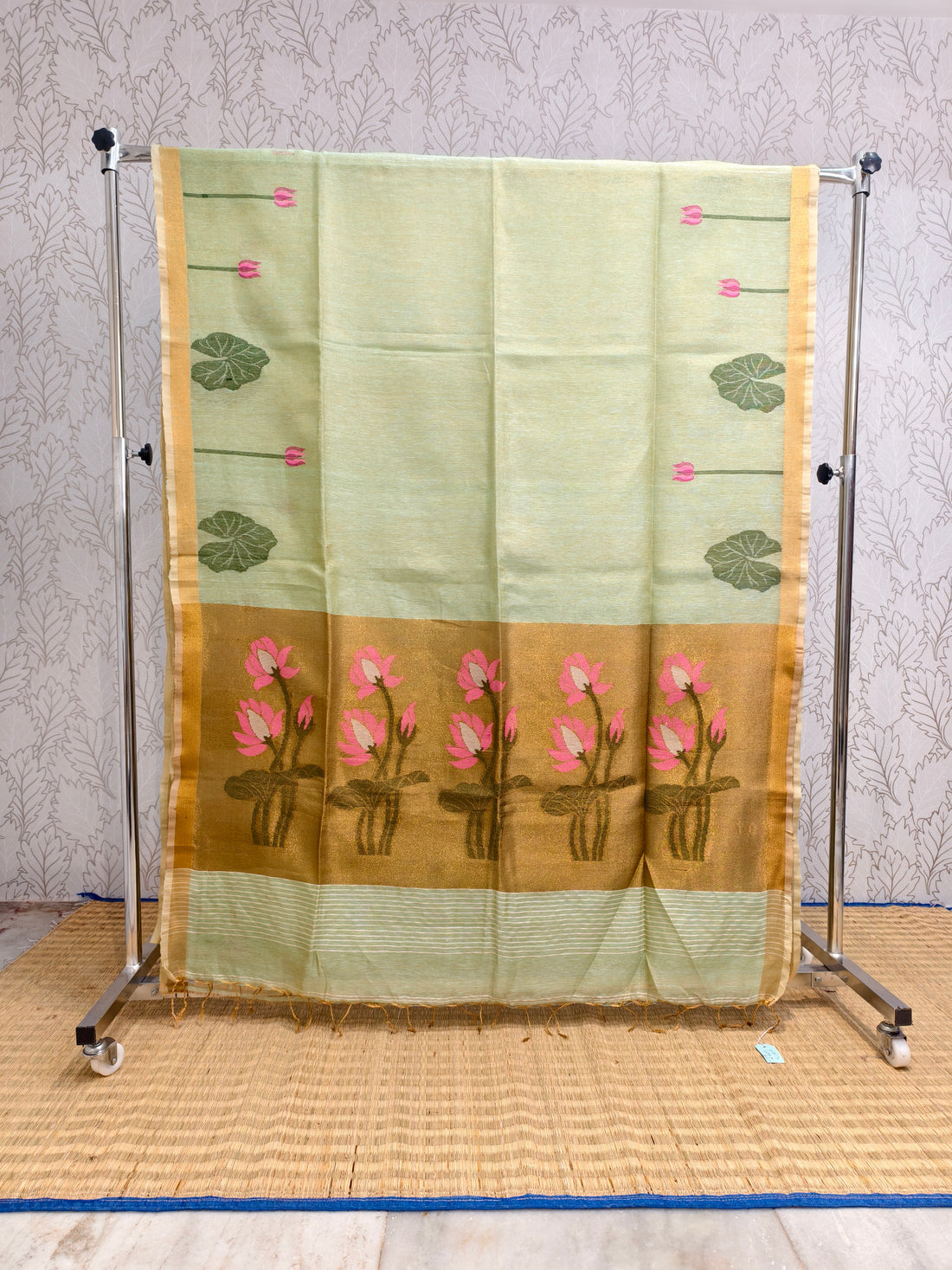 Linen tissue jamdani saree